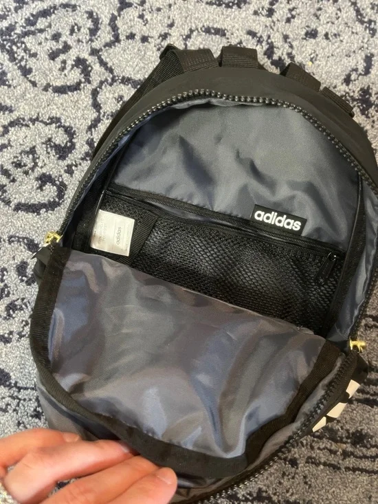 adidas mini Black Round Logo Backpack with Gold Hardware - Picture 2 of 3